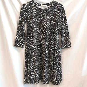 Jon & Anna | Swingy Black and White Pattern Knit Dress 3/4 Sleeves Office | M